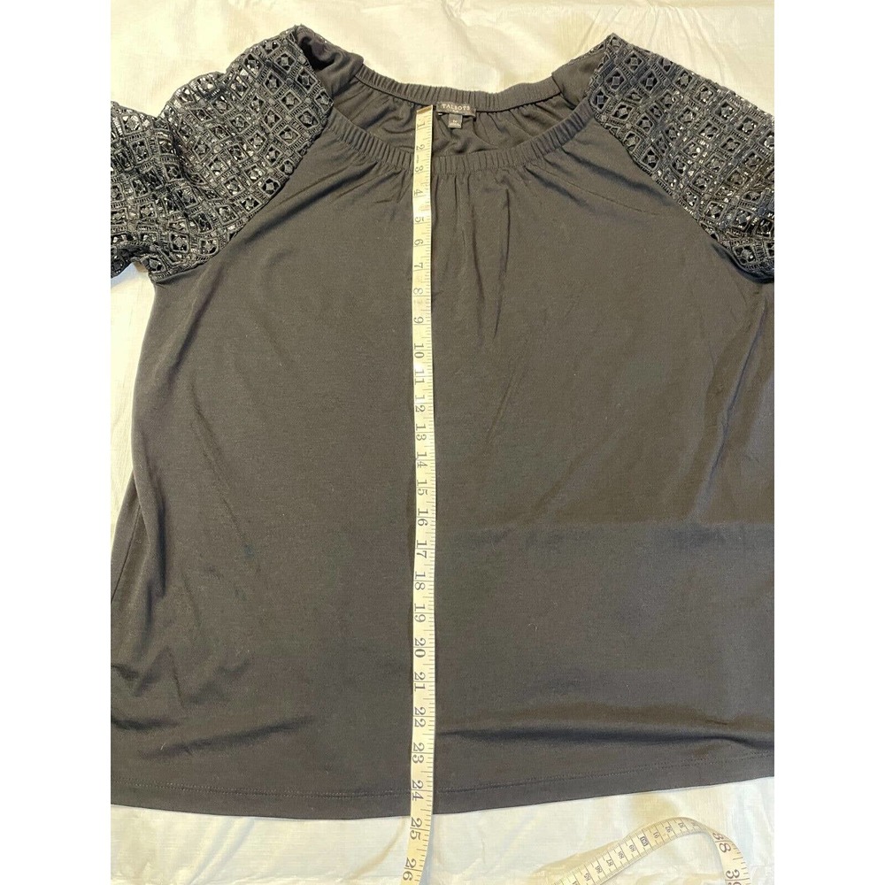 Talbots Off The Shoulder Plus Sz 1X Top Black 3/4 Cut-Out Sleeve Womens - Picture 6 of 8